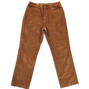 Vintage Rafaella Brown Corduroy Polka Dot Pants